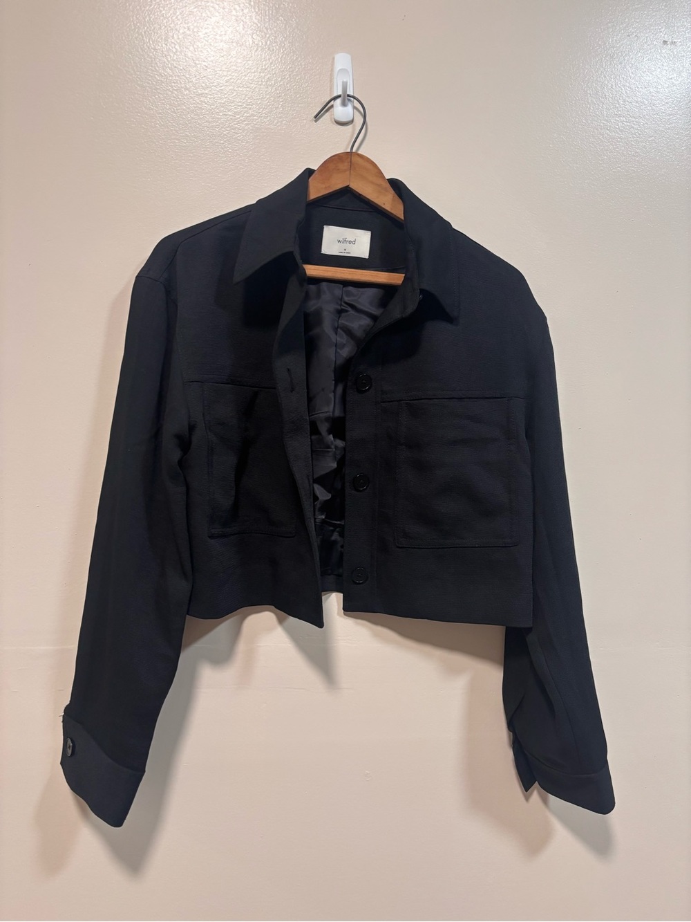 Aritzia Cropped Black Women's Jacket - Wilfred  M